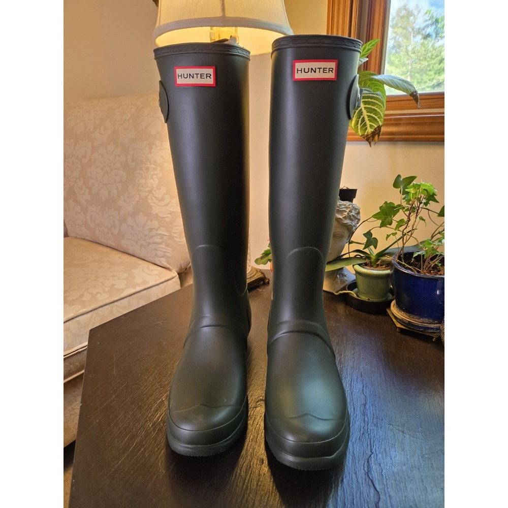 Hunter Orig Wms Tall Rain Boots Olive Green Matte Rubber WP Wellies 11 NEW! $190